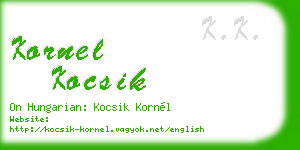 kornel kocsik business card